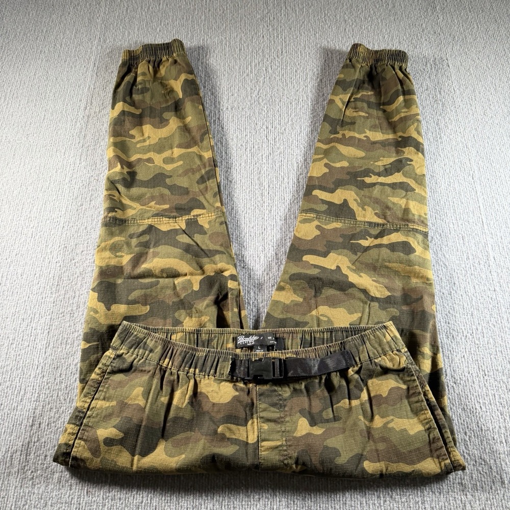 Brooklyn Cloth Jogger‎ Pants Mens Large Green Camo Stretch Casual Comfortable